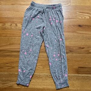 GAP Gray Joggers with Pink Star Pattern Size S